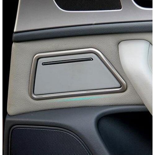 SBTMY 2PCS/SET Automobile rear door ashtray stainless steel decoration frame for Audi A6L 2012-2017