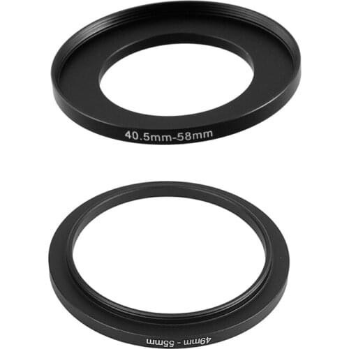 2PCS Camera Repairing Metal Step Up Filter Ring Adapter 40.5mm-58mm & 49mm-55mm