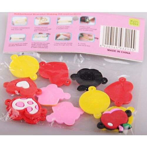 24 bag (12pc mix different design charm) for Gift Loom Kits Fun Loom Rubber Bands Kit DIY Bracelets Colorful Children Toy Gift