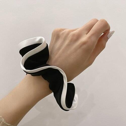 3 Colors Vintage Pleated Hair Scrunchie Elastic Hair Bands Solid Color Headwear Ponytail Holder Ties Rope Hair Accessories Gift