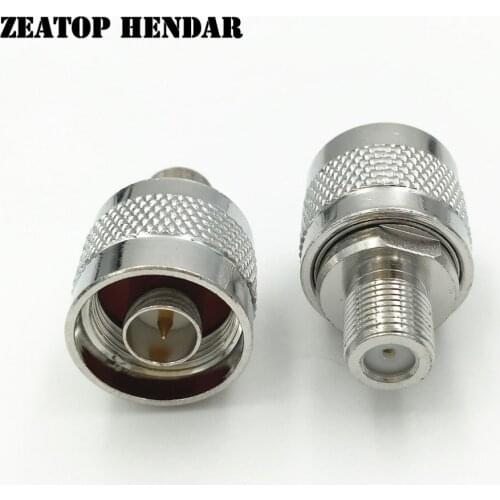 50Pcs Brass N Type Male Jack to F TV Female Plug High-frequency Straight PTFE RF Coaxial Wire Connector High Quality