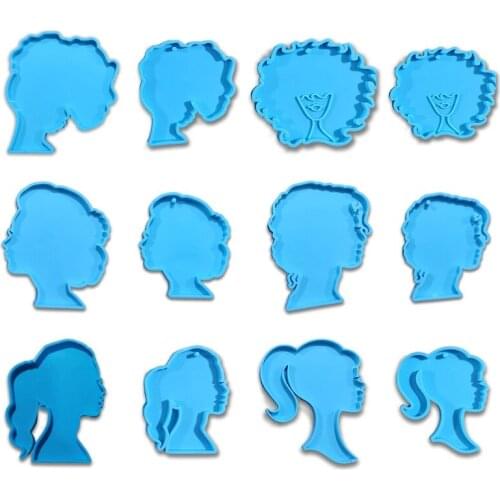 Crystal Epoxy Resin Mold Men Head Shape Keychain Casting Silicone Mould DIY Crafts Jewelry Pendant Decorations Making Tools