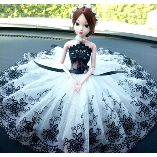 Cute Cartoon Ornament Dolls Wedding Car Decoration Funny For Wedding Interior Car Dashboard Decorations Car Accessories Woman
