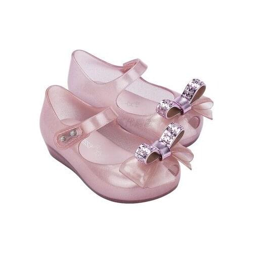 Mini Girls Sandals Bowknot Jelly Shoes Children Sandals Breathable Non-Slippery High Quality Summer Jelly Shoes