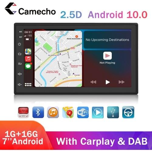 Camecho 2Din Android 10.0 Carplay 7 Inch Car Stereo Radio GPS Navigation Multimidia Player For Universal/VW Nissan Ford Toyota