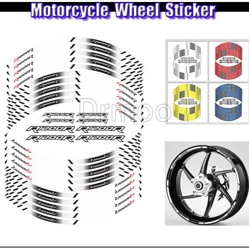 New Motorcycle High Quality 17 Inch Wheel Decal Reflective Laminated Waterproof Tape Stickers For BMW R1200R R1200 R