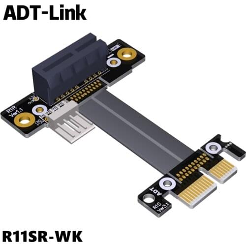 New graphics card video card extension cable PCIe X1 to X1 PCI 3.0 full speed slot to 90 degree ADT mining graphics card