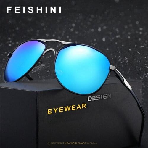 FEISHINI Original DESIGN Women Eyewear Quality PC Lens Sunglass Classic Pilot Polarized Sunglasses Men UV Protection Driving