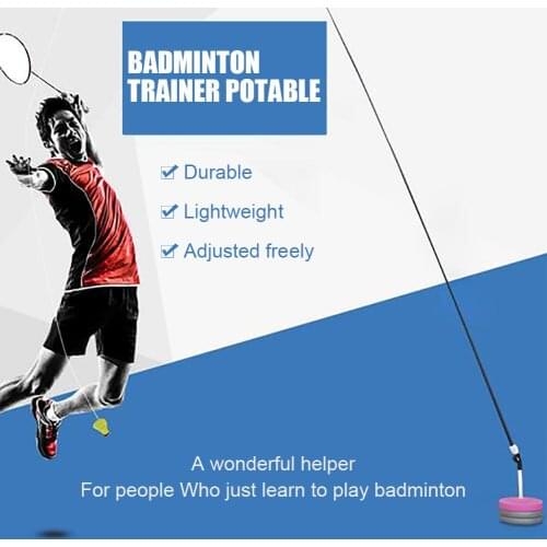 Single Badminton Trainers Potable Telescopic Elastic Rod Self-study Rebound Machine Practicing Set for Badminton Learners