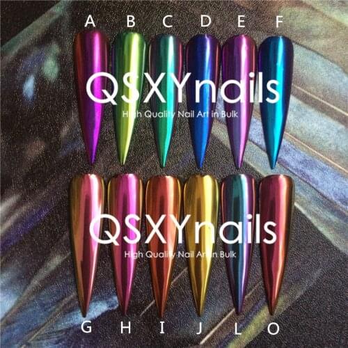 WHOLESALE 50g Chameleon Pigment Chrome Mirror Powder Nail Glitter Dust Smooth Rubbing for Nail Art Gel Nail Polish