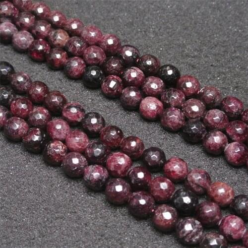 Meihan Wholesale (2 strands/set) 6mm 8mm natural garnet facted smooth round Loose beads stone for jewelry DIY making