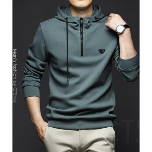 Autumn and winter mens hooded sweater casual sports autumn jacket jacket thick warmth tide mens 2020 new