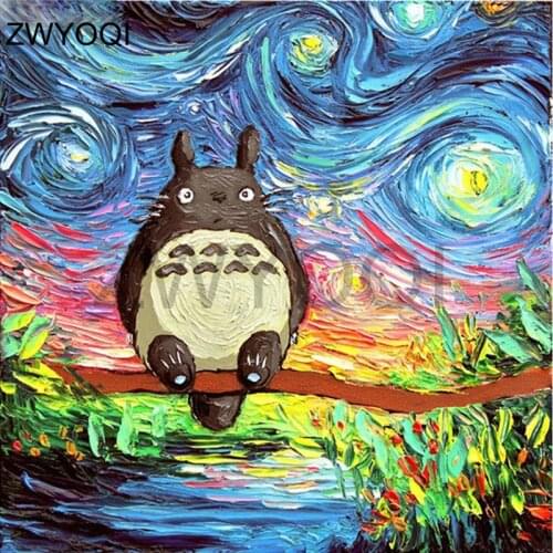 Full Round Diamond embroidery Cartoon totoro drawing Full Square Diamond mosaic Cartoon totoro DIY Diamond painting Cross stitch