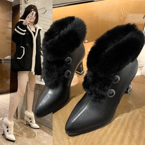High heels thick-soled Martin boots womens boots autumn and winter new style short boots womens tide British style X692