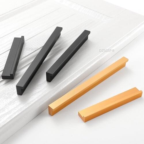 Gold Black Cupboard Drawer Hardware Furniture Dresser Pull T Bar Aluminum Alloy Kitchen Cabinet Knob Modern Dooroom Handle