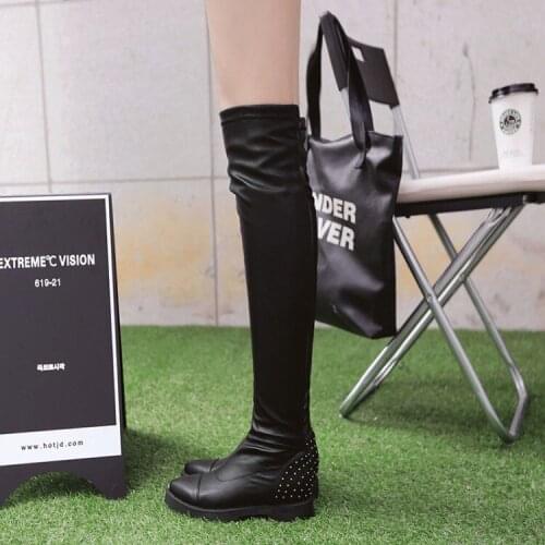 Oversized 10 thigh high boots knee high boots over the knee boots women ladies boots shoes woman winter boots women