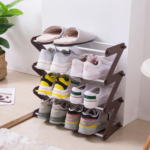 Hallway Space Saving Shoes Rack Over Multi-layer Stainless Steel Decorative Shelf Shoes Rack Sundries Dorm Room Stand Organizer
