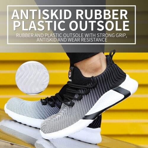 Light Weight Men Safety Work Shoes Ultra-light Soft Bottom Men Women Wear-resistance Anti-smashing Steel Toe Work Boots