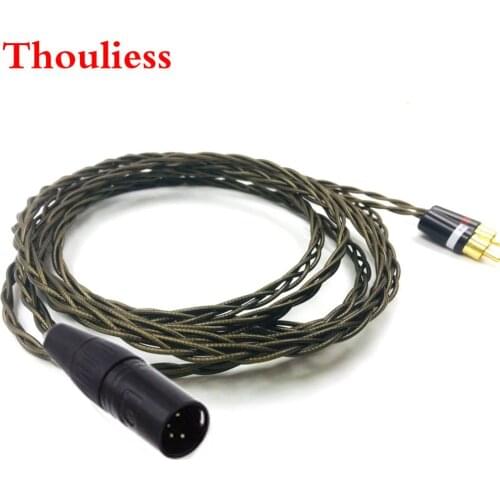 Thouliess HIFI 4pin XLR Balanced Male to 2 RCA Male Cable Nordost Odin Siver Plated XLR to Double RCA Male Audio Aux Cable