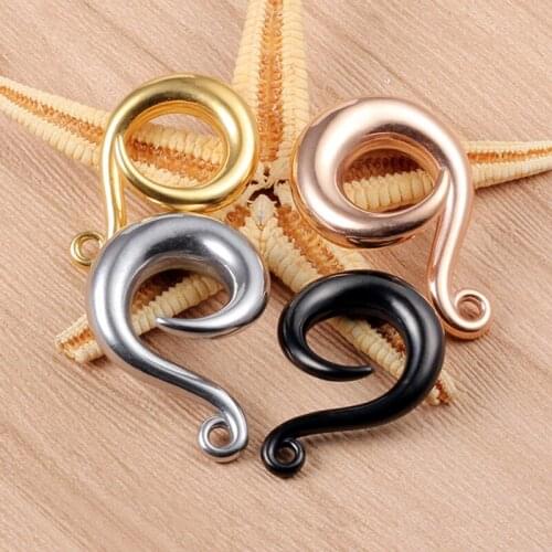 TJP 10pcs/Lot New Jewelry All Stainless Steel Ear Piercing Plug Fashion Ear Hooks Dangle Strecher