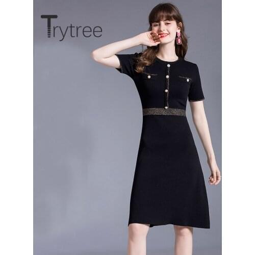 Летние платья на пуговицах Trytree China At AliExpress