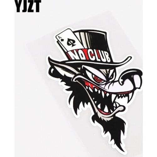 YJZT 9CM*15CM Personality Poker NO CLUB PVC Car Window Stickers Decal Accessories 13-1087