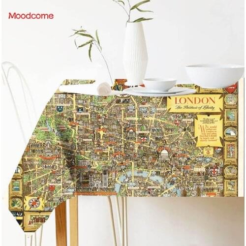 Funny Old Vintage Map City London Paris NewYork World Wonder Maps Home Decorative Tablecloth Waterproof Desk Cover Wall Tapestry