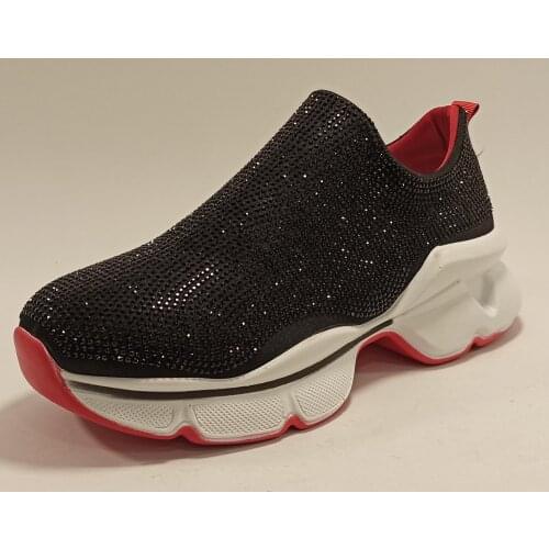 Women Black Platform Sneakers Spring Summer Fashion Lightweight Casual Sport Design Slip On High Quality Vulcanized Vegan Shoes