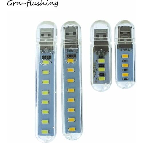 1PCS 3LEDS 8LEDS Mini USB Night Light Portable Desk Book Reading Lamp For PC Laptops Computer Mobile Power Camping Night Bulb