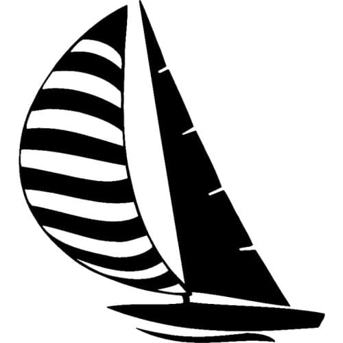 16.3cm*18.3cm Sailboat Sailing Fashion Vinyl Car Sticker Car Styling Black/Silver S3-5545