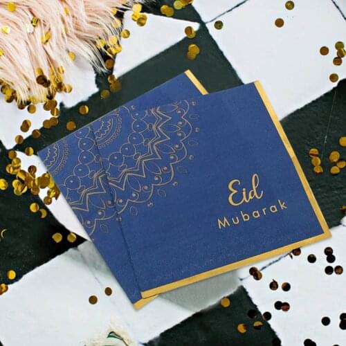 20pcs Disposable Napkins New Eid Mubarak Happy Ramadan Party Supplies Celebration Decoration Eco-Friendly