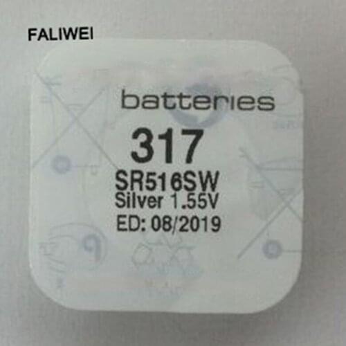 2PCS /LOT 317 SR516SW 1.55V Watch Battery Silver Oxide Coin Cell good quality