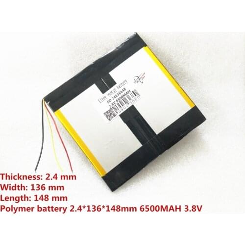 3 line The tablet battery 3.8V 6500mAH 24136148 Polymer lithium ion / Li-ion battery for tablet pc battery 25135148