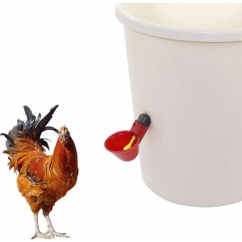 50 Pcs Poultry Water Drinking Cups Automatic Quail Chicken Drinker Plastic Chicken Fowl Drinker Cup Breeding Equipment 2 Colors