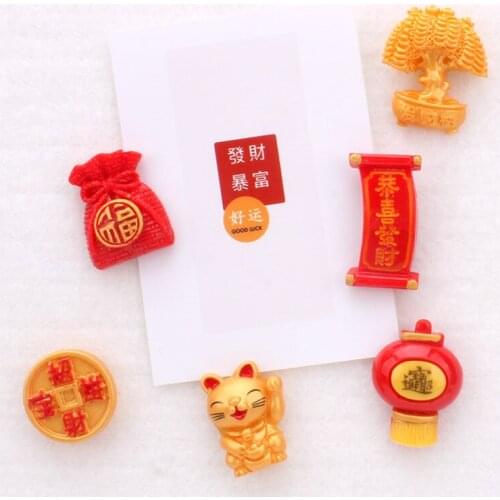 6pcs New Year Pattern Shape Push Pin Thumbtacks Decorative Cork Board Office Pin DIY Stationery Thumb Tack Pin Binding Supplies