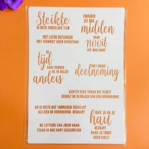 A4 English inspirational blessings wall stencil, scrapbook, embossing album, decorative, paper card template drawing stencils