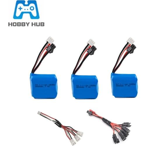 7.4v 800mAh 18350 Battery for H100 H102 for JJRC S1 S2 S3 S4 S5 High Speed RC boat Li-ion 7.4v Battery Charger Set