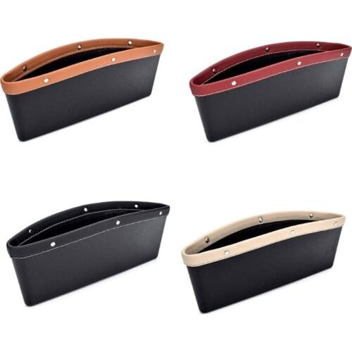 Car Seat Pockets Filler PU Leather Organizer Storage Side Console Slit Pocket