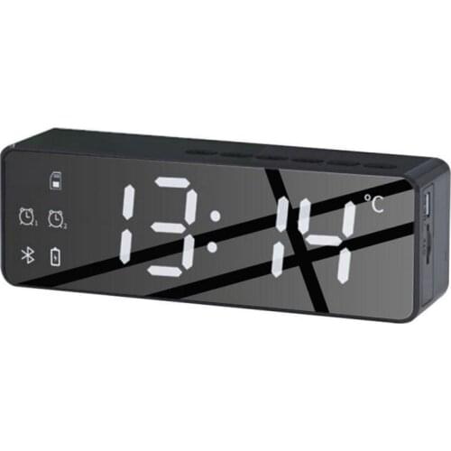 B119 Bluetooth-compatible Speaker Outdoor 3D Stereo FM/TF/AUX With Mirror Alarm Clock Wireless Column Subwoofer Music Center