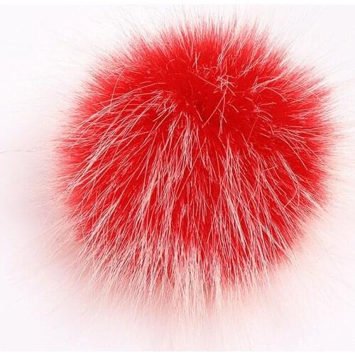 10cm Big Fluffy False Hairball Hat Ball Pompom Natural Raccoon Fake Fox Fur Ball DIY Handmade For Scarves Hat Cap Accessories