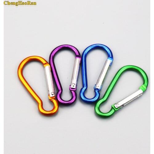 ChengHaoRan 2pcs D Shape Fast Hang Mini Buckle Hook Clip Aluminum Camping Carabiner Keychain useful