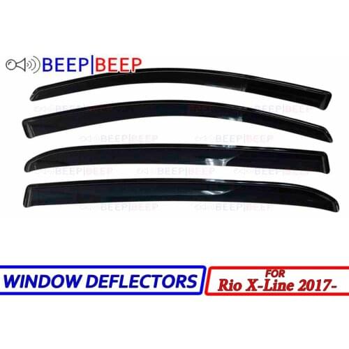 For Kia Rio X-Line 2017- car window deflectors car wind deflector sun guard rain vent cover trim car styling accessories