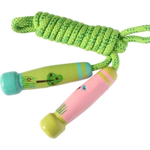 Cute Cartoon Wooden Handle Kids Skipping Jump Rope Child Sports Fitness Tool Parent-Child Interactive Game Toys