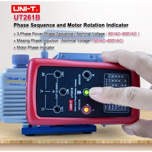 UNI-T UT261B Phase Sequence and Motor Rotation Indicators Tester Meters New Electronic