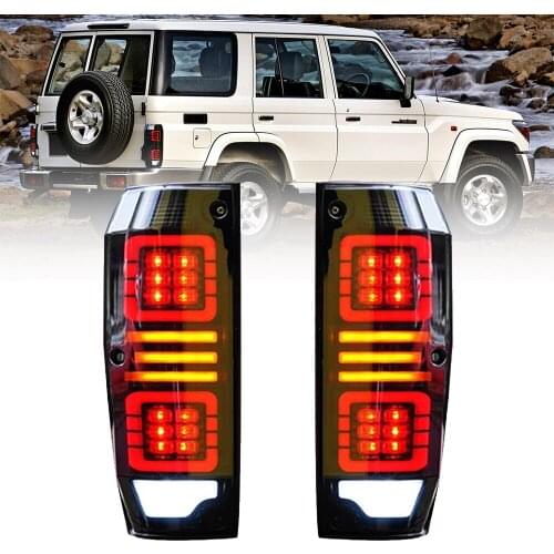 TT-ABC OLED Tail Lights for Toyota Land Cruiser LC76 LED DRL Car Light Assembly with Start Animation Signal Auto Accessories