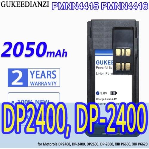 GUKEEDIANZI Battery PMNN4415 PMNN4416 2050mAh for Motorola DP2400, DP-2400, DP2600, DP-2600, XIR P6600, XIR P6620 Bateria
