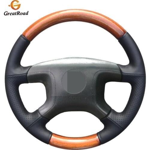 BlackPU Artificial Leather DIY Car Steering Wheel Cover for Mitsubishi Pajero 2004 2005 2006 2007 2008 2009 2010