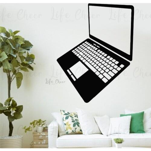 Computer Office Wall Decal Working Space Decoration Laptop Design Vinyl Wall Sticker Removable Carving Murals Stickers AC387