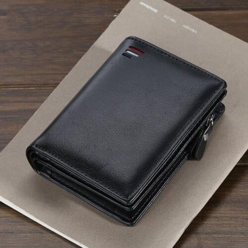 Luxury Men Wallets Fashion Card Holder Purse Multifunction Leather Wallet Minimalist For Male Zipper Wallet With Coin Pocket