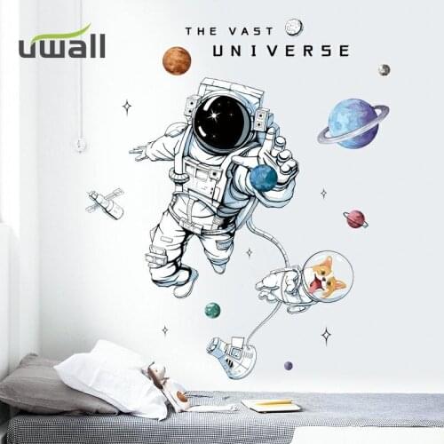 Creative Astronaut Stickers Kids Room Decoration Bedroom Bedside Wall Sticker Home Decor Entrance Background Painting Wall Decor